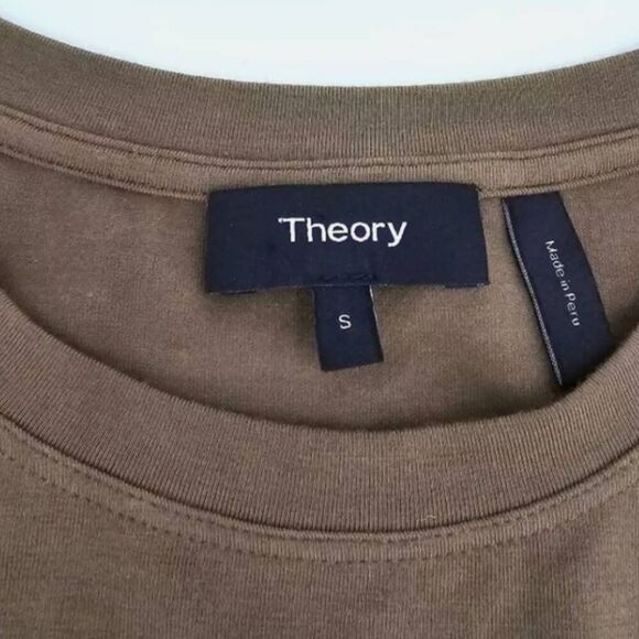 THEORY Rubric Army Green Knot Front Tee Dress Small Cotton Modal S - Picture 9 of 10